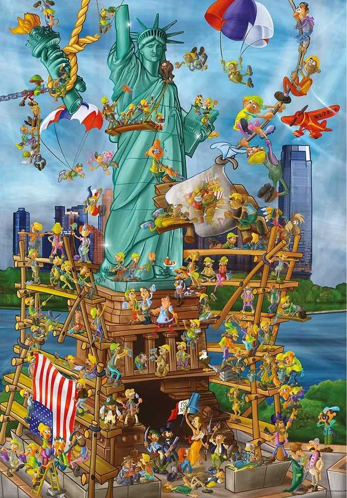 Puzzle 1000 pièces illustré New York Cartoon pour adultes et ados