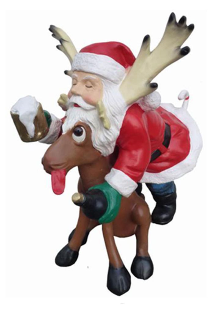 Weichnachten Rudolf Renntier Figur Statue Weihnachtsmann Figuren Dekoration Neu