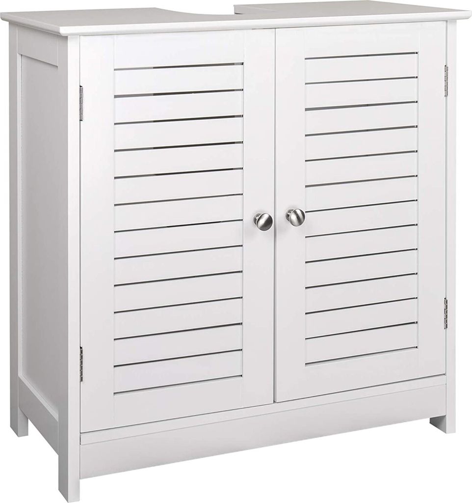EUGAD Waschbeckenunterschrank mit 2 Türen, 60 x 30 x 60 cm, Weiß