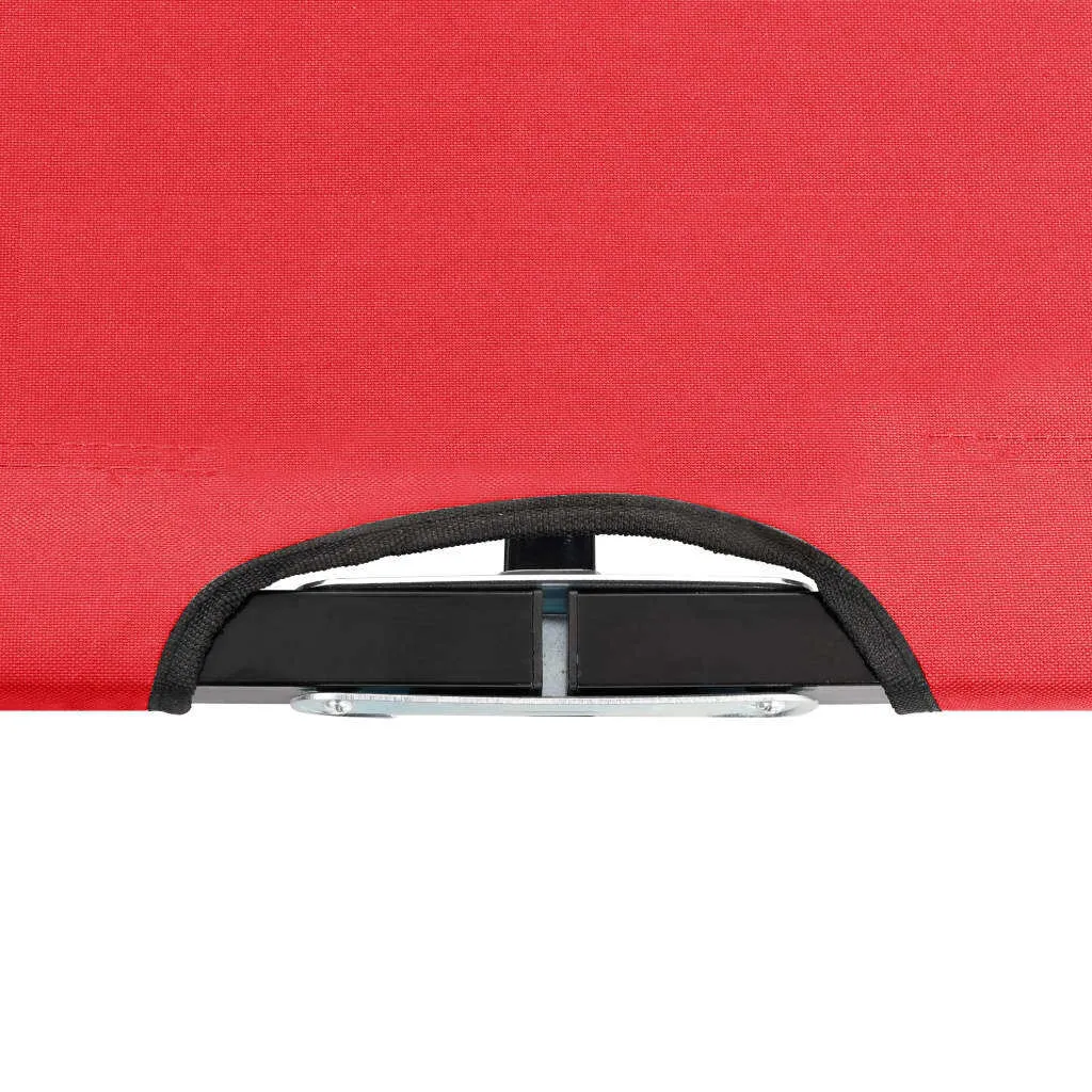 Chaise longue 2 places pliable rouge avec structure robuste en acier - 5