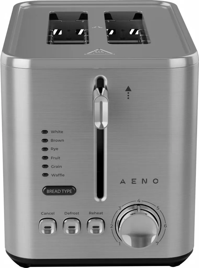 Toaster mécanique AENO grille-pain 2 fentes inox 800W compact