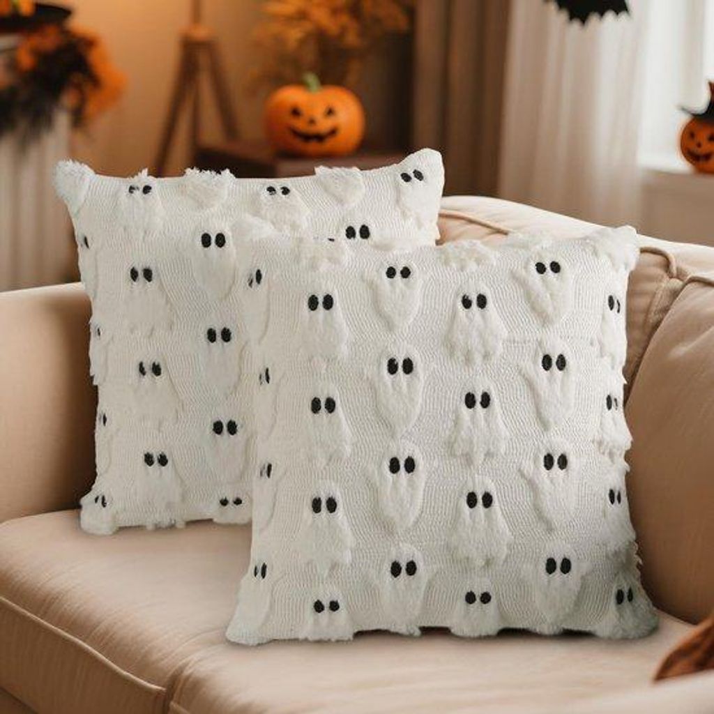 Unyqoos Set mit 2 dekorativen Kissenhüllen für herbstliche und Halloween-Dekoration, weich und hochwertig