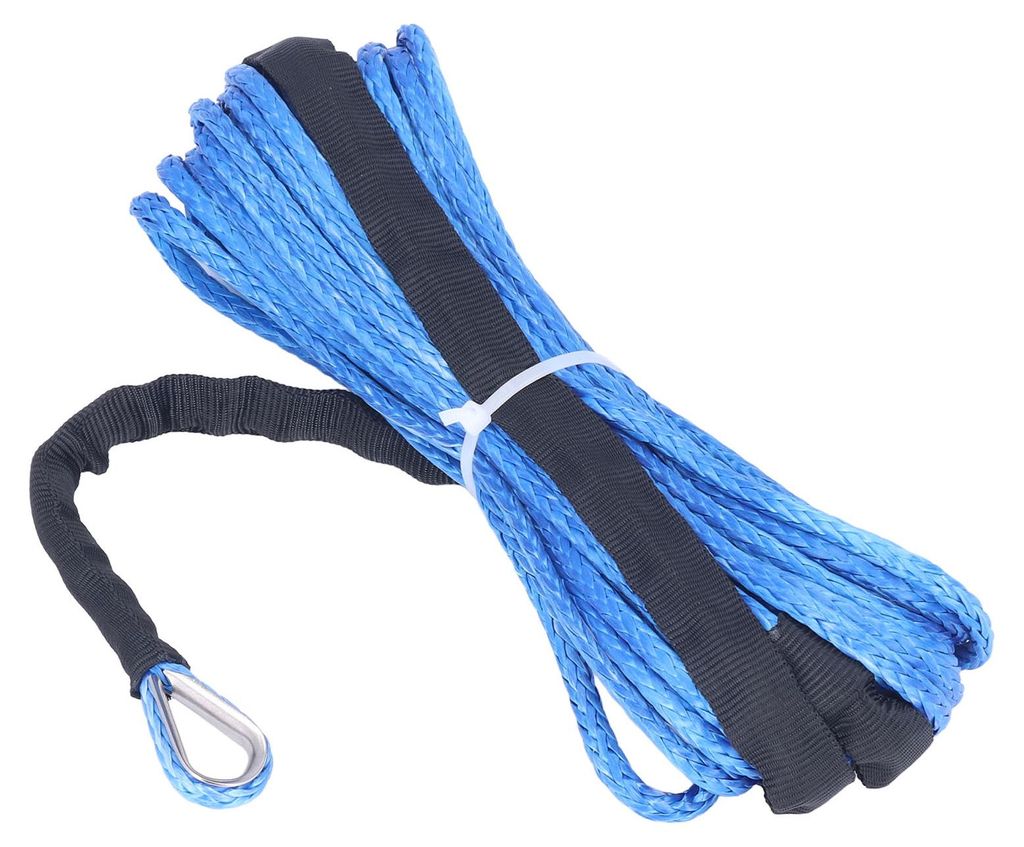 Seilwinde für Anhänger, 6 mm x 15 m / 1/4 Zoll x 50 Fuß, Nylon, blau, verschleißfest, Ersatz für ARB SUVs, Trucks, UTVs