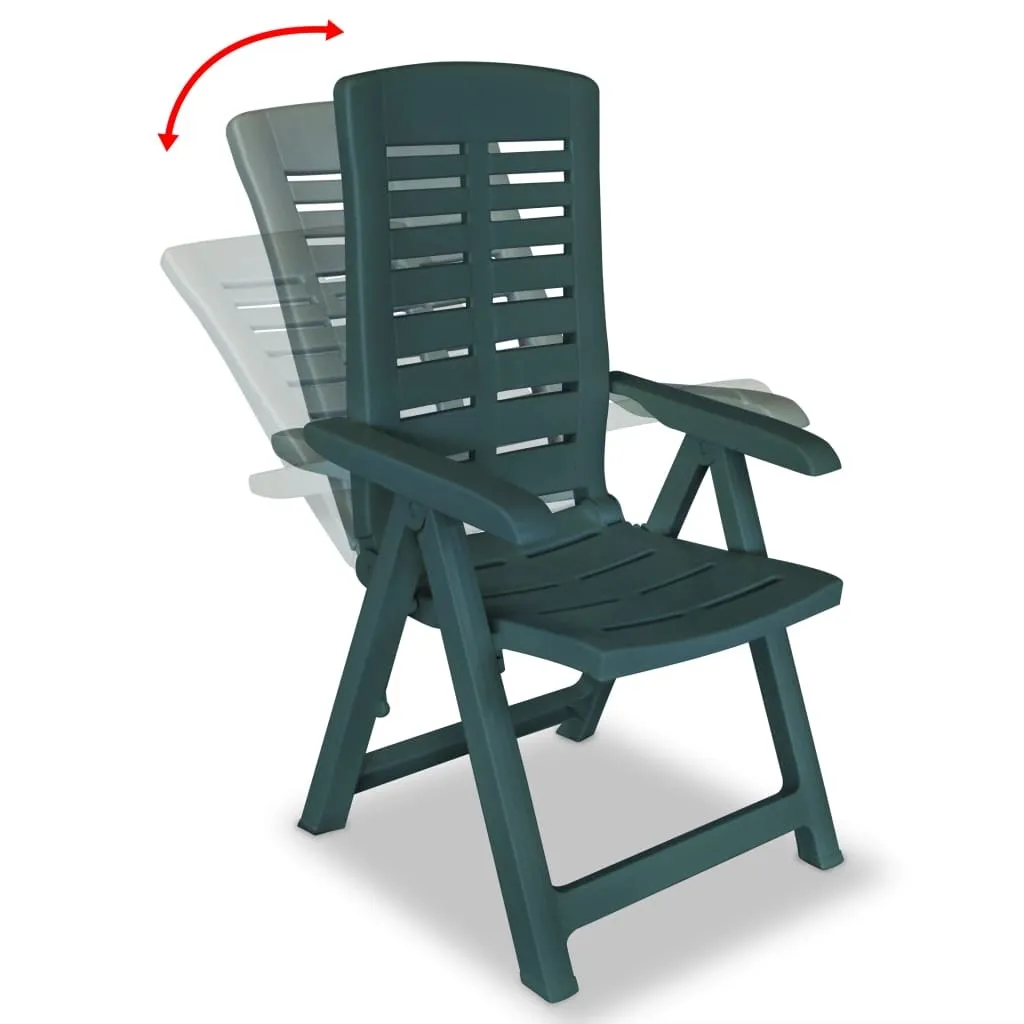 Chaises longues de jardin pour bord de piscine plastique vert 4 pcs