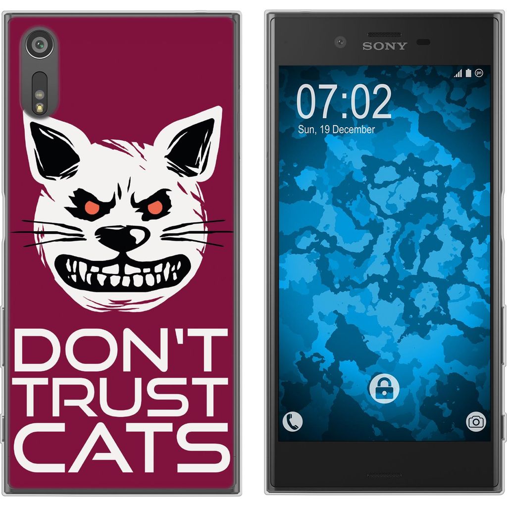 PhoneNatic Case kompatibel mit Sony Xperia XZs Silikon-Hülle Crazy Animals Katze M1