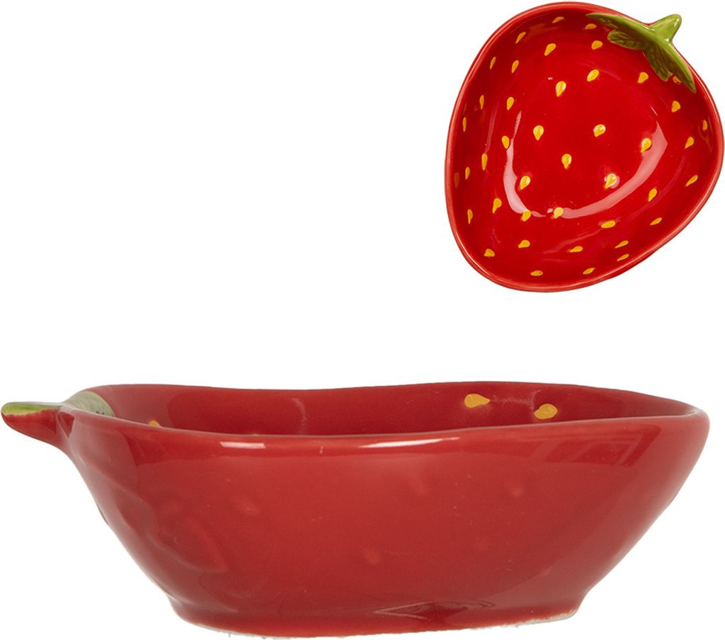 Clayre & Eef Schale Erdbeeren 100 ml Rot Keramik