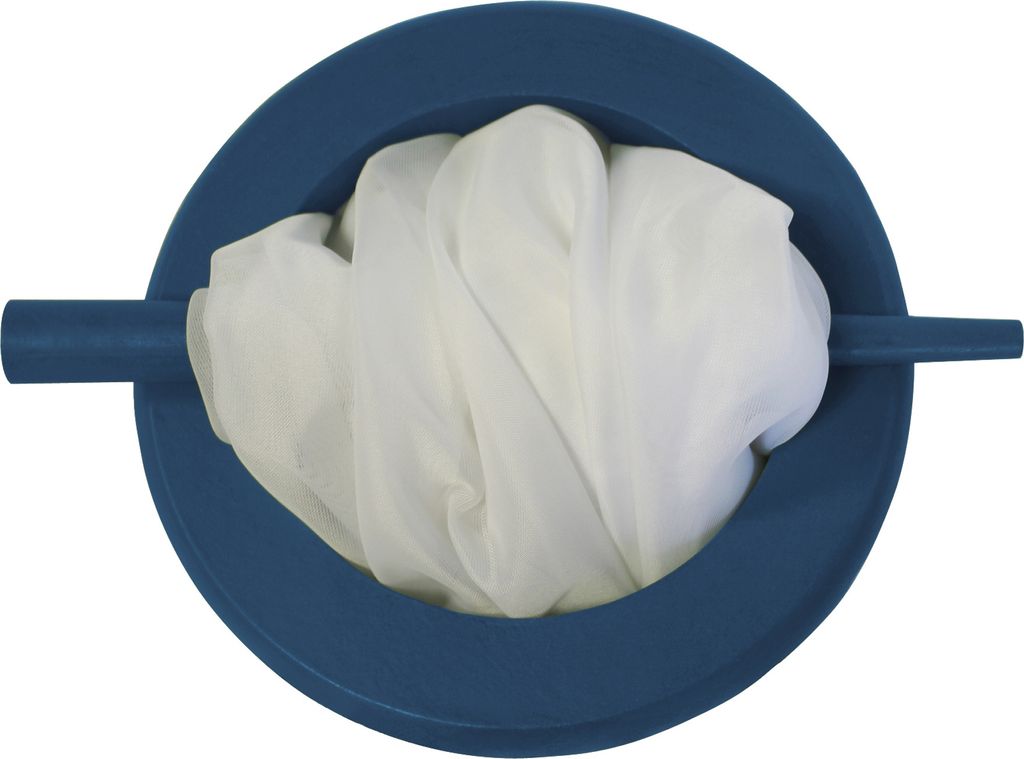 Raffhalter Holz Blau Dekospange Gardinenspange modern uni Ringform Raffspange