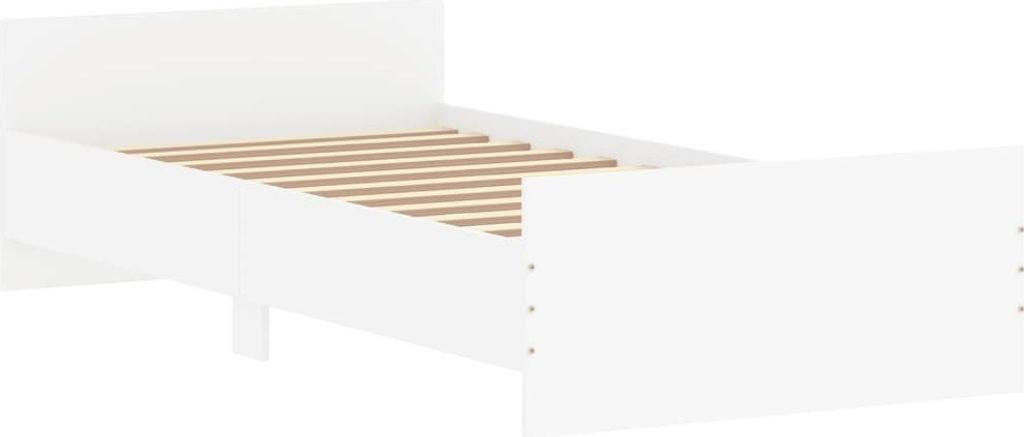 "2026 Aktion"Bettgestell - CLORIS - Einzelbett - Weiß 90x200 cm - Einfache Montage - Holzwerkstoff - NeuMöbel2325940