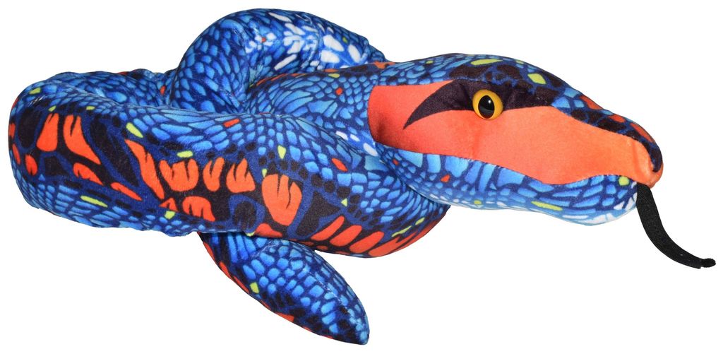 Wild Republic Plusch Schlange Stofftier - blau/orange - 137 cm