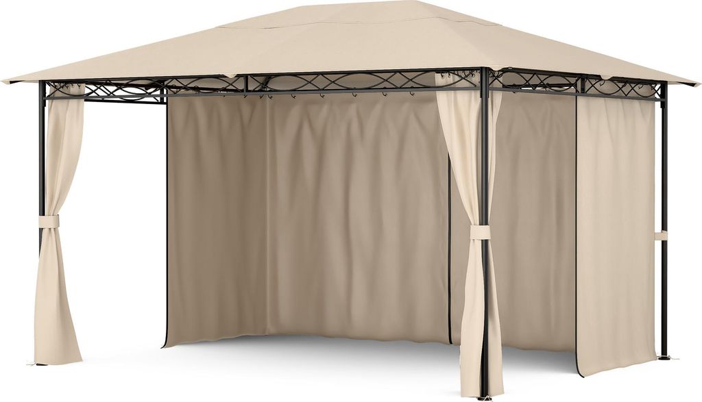 Blumfeldt Mondo Tonnelle 3x4 – Cadre Acier, avec Rideaux, Image du produit 