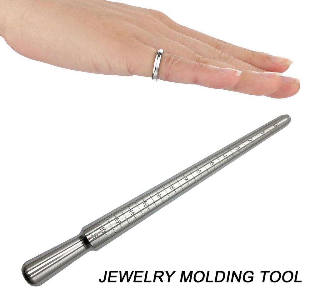 Messstab aus Aluminium, Ringgrößenmesser, Schmuckmesswerkzeug, Reparaturwerkzeug, Ringformdorn für die Schmuckherstellung