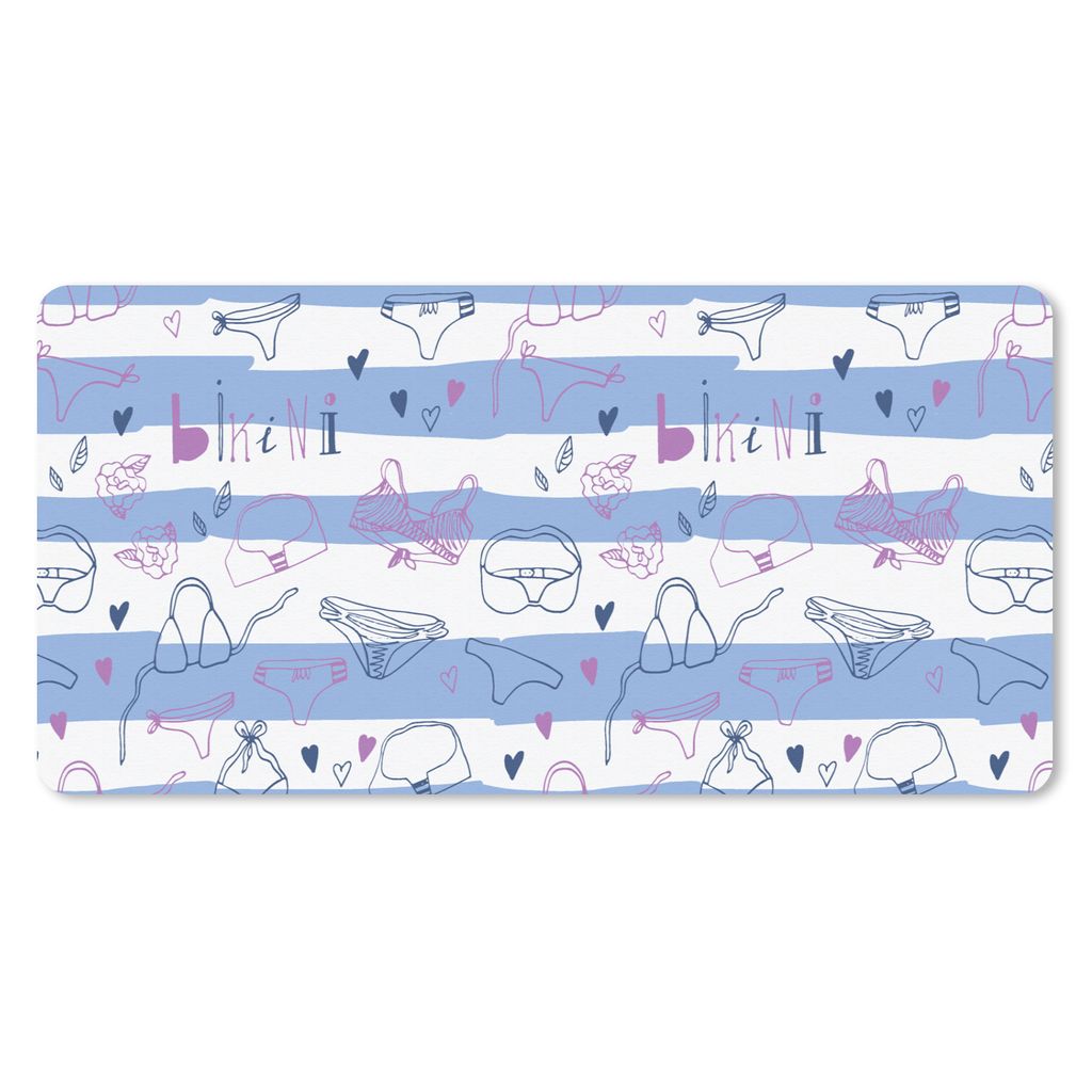 MuchoWow Mauspad Mousepad Bikini - Sommer - Schnittmuster 60x30 cm - Mousepads - Maus Mat - Pad - Mausunterlage - Nachhaltig