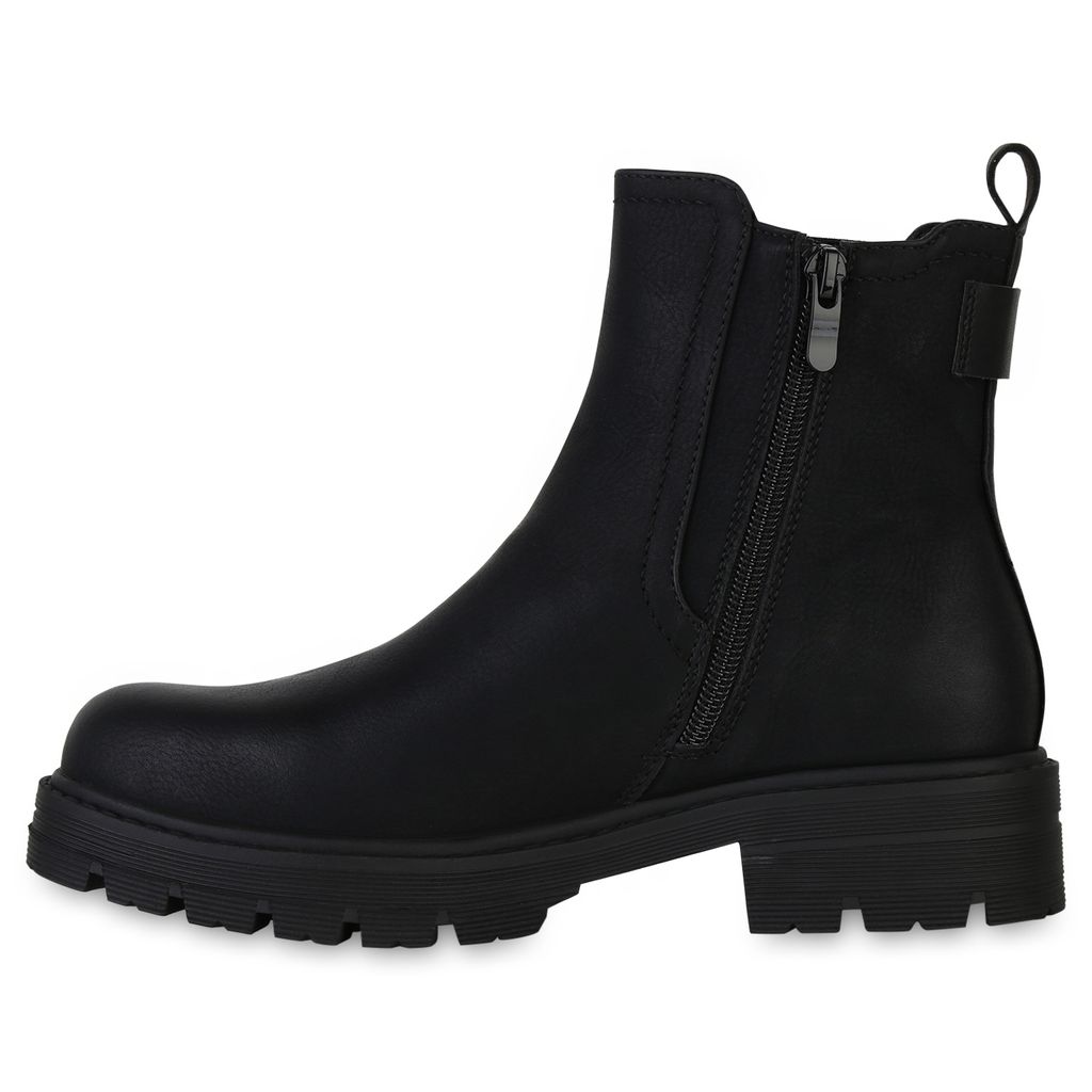 VAN HILL Damen Stiefel Mit Blockabsatz - Elegante Plateau-Sohle Für Frühling & Herbst