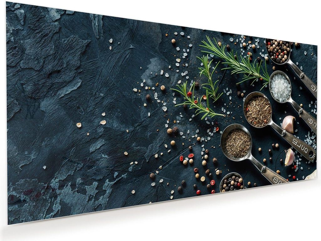 Glasbild 80x40cm in XXL für Wohnzimmer, Schlafzimmer Motiv Kräutersammlung
