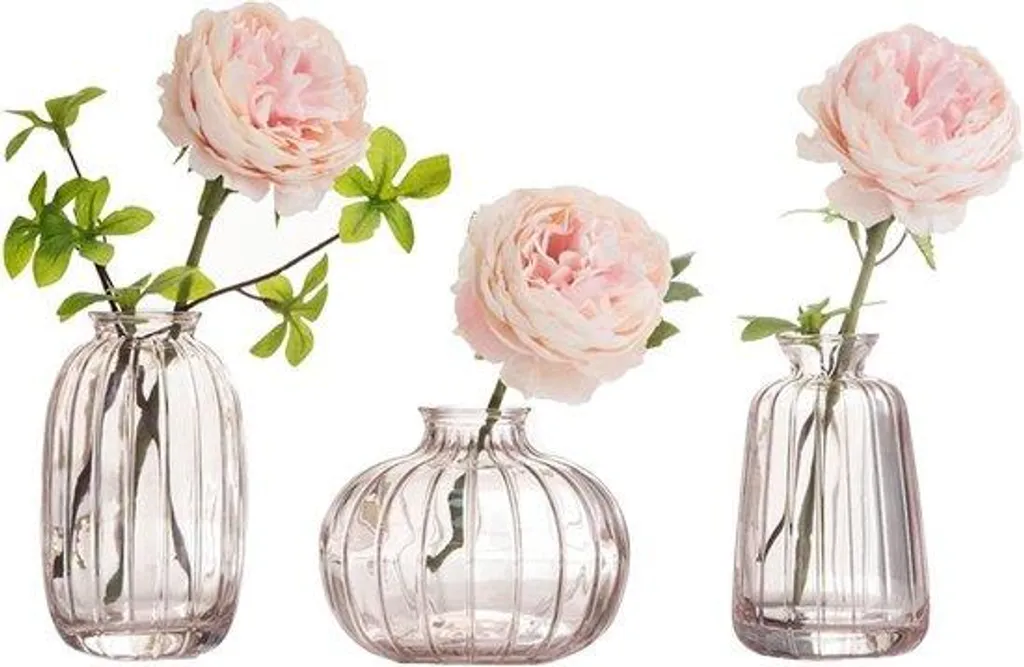 Lot de 3 vases de table en verre pour décoration mariage et salon chic