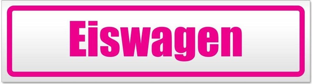Kiwistar Eiswagen Magnetschild Schild magnetisch - 30cm Pink - Magnetfolie für Auto PKW Kfz