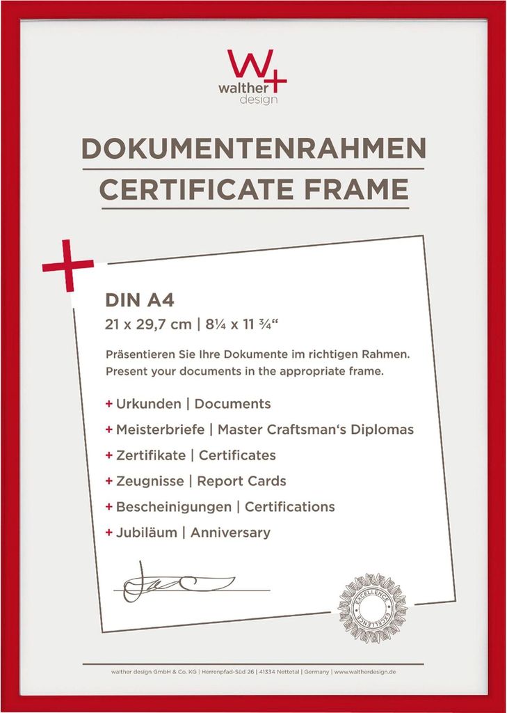Walther Design New Lifestyle 21 x 29,7 DIN A4, Kunststoff, Rot, 13 x 18 cm, 210 mm, 297 mm