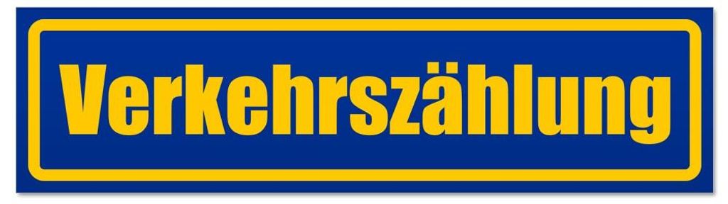 Kiwistar - Autoaufkleber - Blau - 20 x 5,3 cm - Verkehrszählung - Hinweis Aufkleber Sticker für Auto, Kfz, Fahrrad, PKW, LKW