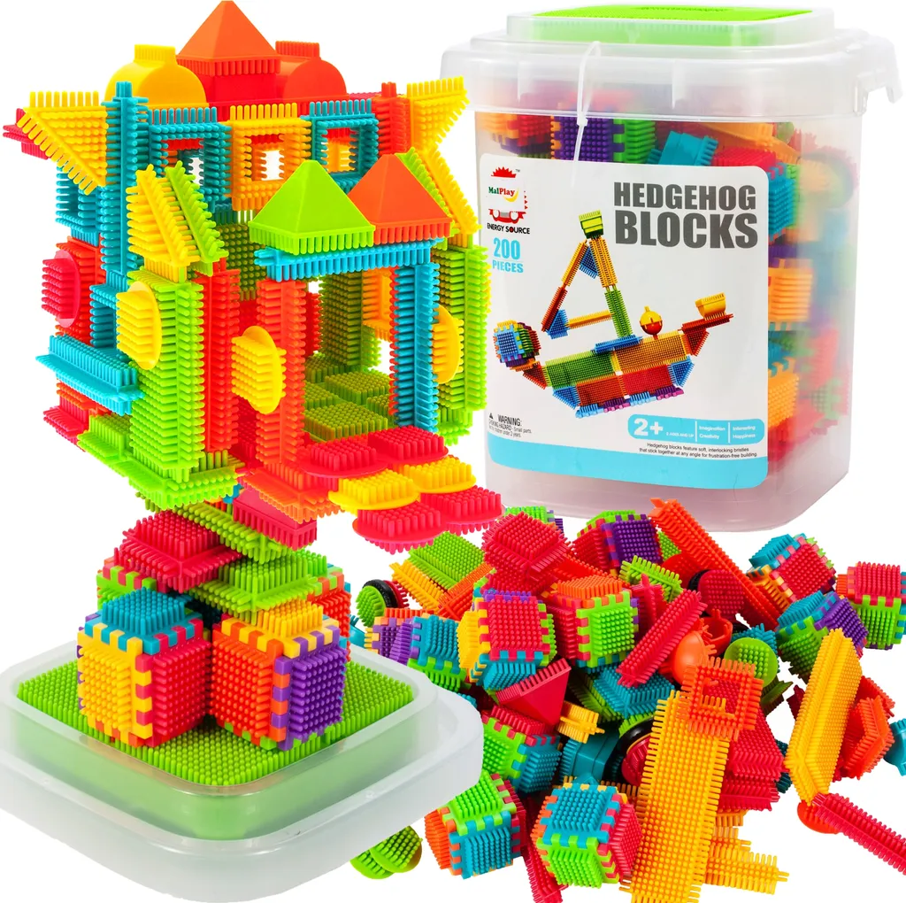 Jeu de Construction de Blocs Alvéolés Enfant 200 Pièces Créativité 3D