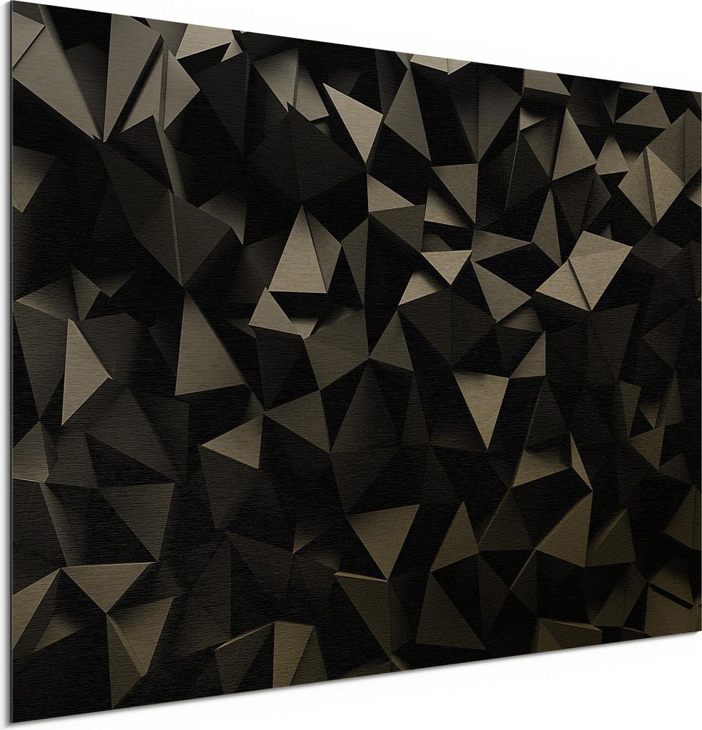 DEQORI Alu-Dibond Bild Gold 60x40 cm 'Bizarre Oberfläche' Wandbild Metall dünn Design