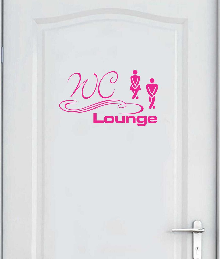 Wandtattoo - Wandaufkleber - Tür- Wandtattoo "WC Lounge" - 30cm x 17cm pink - Dekoration Küche Wohnzimmer Wand