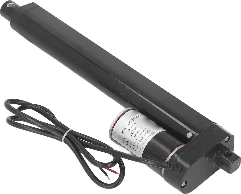 Vérin électrique 24V anti-poussière IP65 1000N course 200mm fin de course
