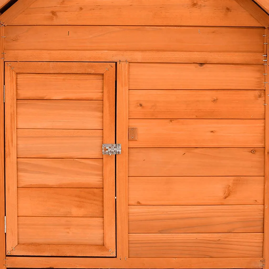 Grand Abri à Poules en Bois Naturel 150 cm - Clapier Basse-cour vidaXL