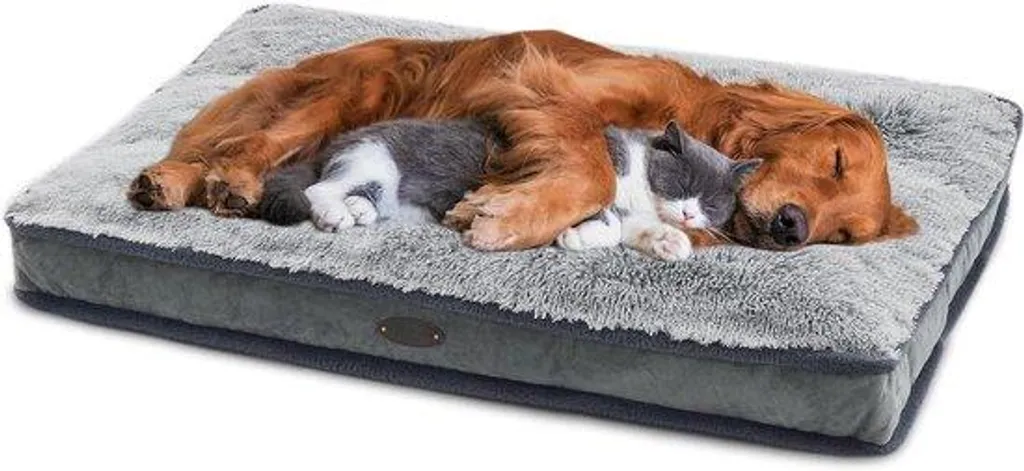 Lit imperméable pour grands chiens déhoussable et apaisant XXL Gris