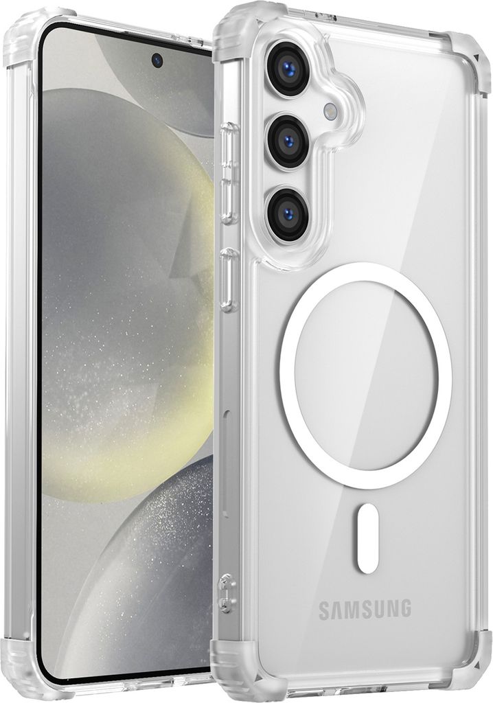 Magnetisch Hülle für Samsung Galaxy S24+ Kompatibel mit Magsafe Stoßfest Militärschutz Transparente Handyhülle Klar
