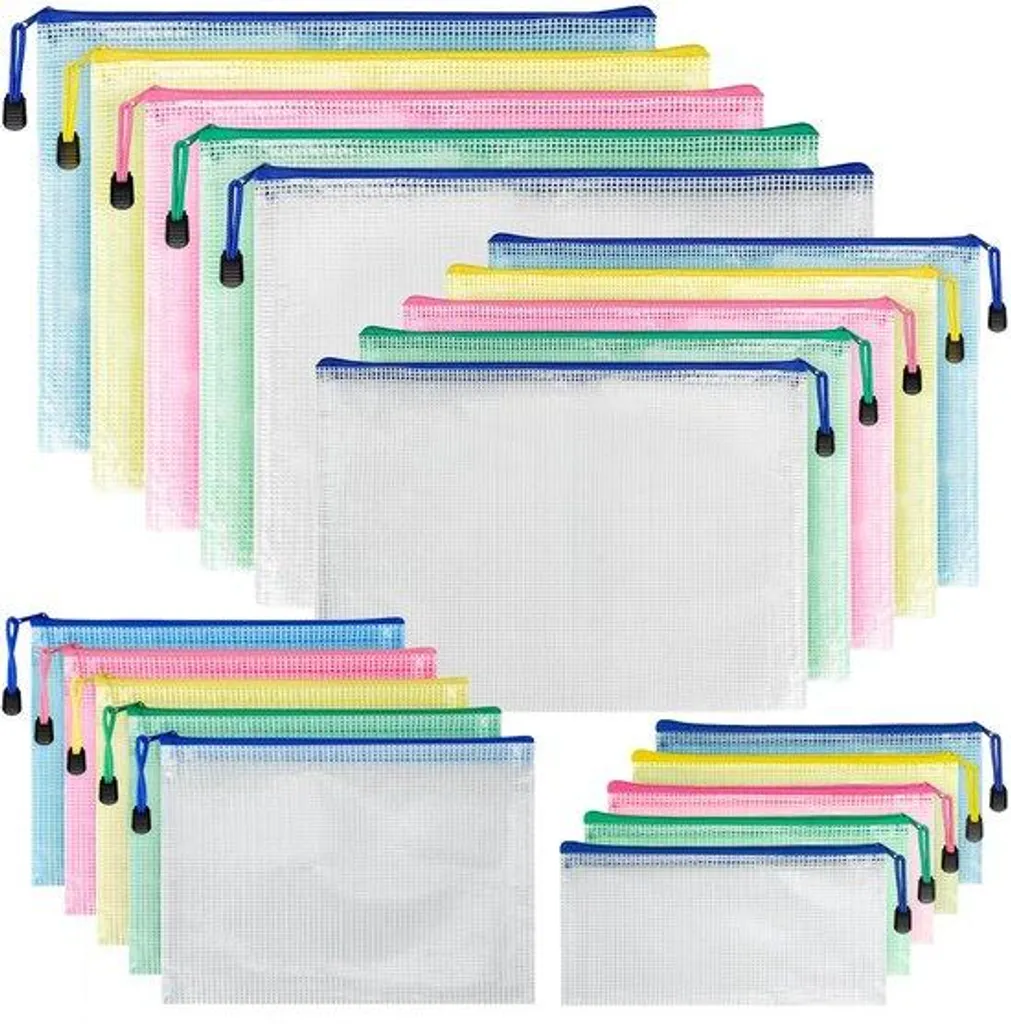 Pochette de Rangement Plastique à Zip - Pack 20 Sacs Imperméables PVC