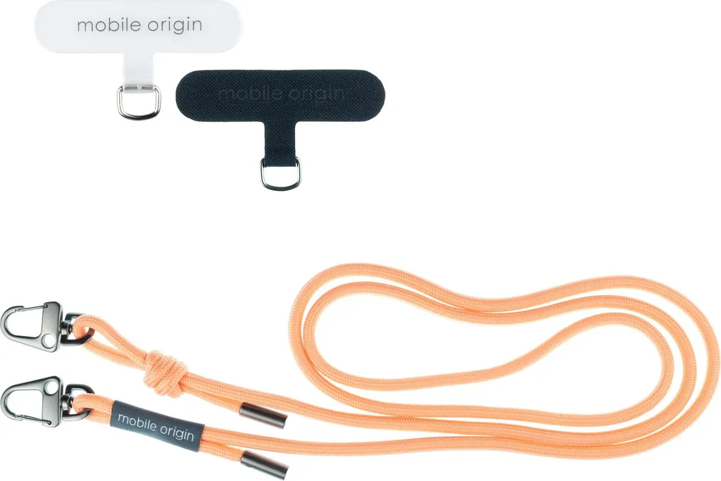 Confezione da 4 cordini universali in nylon per telefono cellulare + 6 toppe adesive di ricambio, cinghia staccabile regolabile di sicurezza e cuscinetti per la maggior parte degli smartphone,4 colori