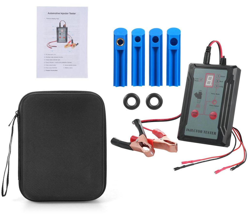 Universeller Werkzeugsatz zum Tester und Reiniger von Einspritzdüsen, Tester mit 8 Impulsmodi, mit 4 Adaptern, Kurzschlussschutz