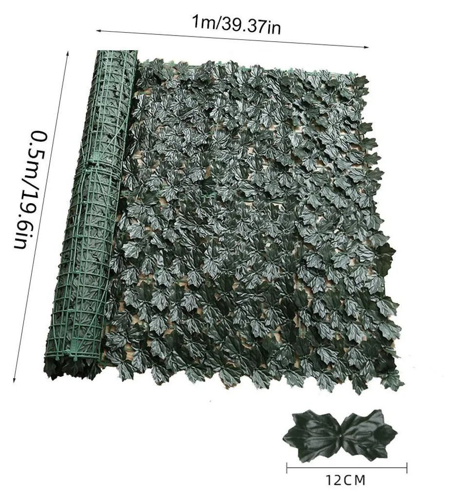Décoration Extérieure de Jardin avec Rouleau de Lierre Artificiel Vert