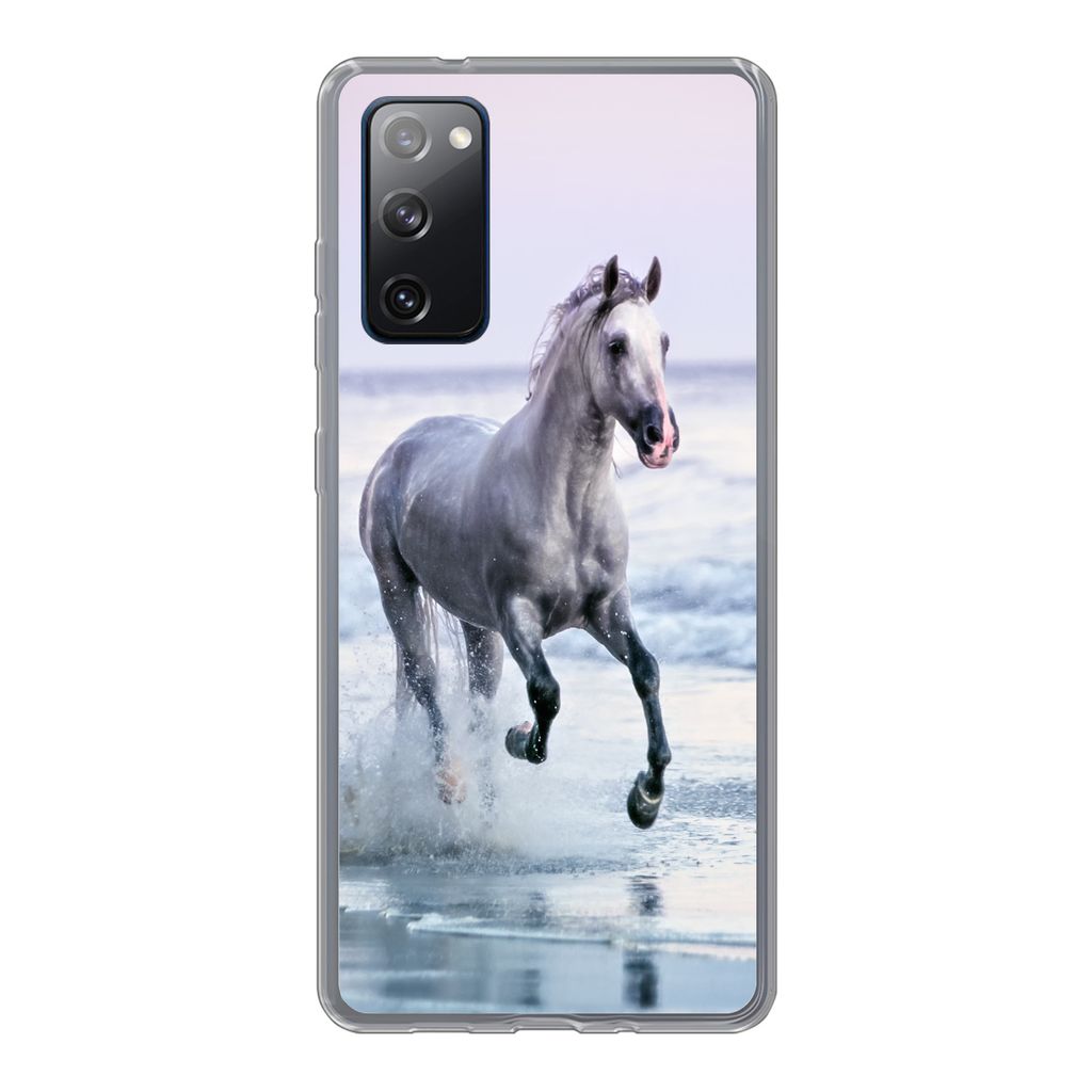 MuchoWow Handyhülle Schutzhülle Hülle für Samsung Galaxy S20 FE Pferde - Luft - Meer Silikon Softcase Handy Hülle - Abdeckung