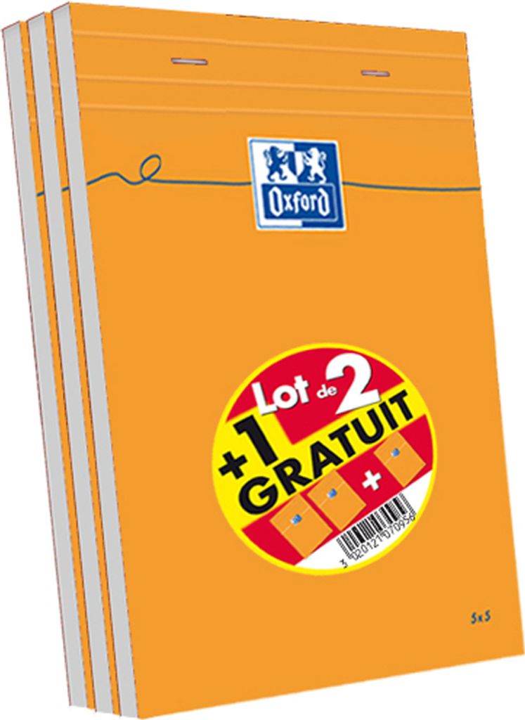 Oxford Notizblock DIN A5 kariert 80 Blatt 2 + GRATIS 1 Produktbild 