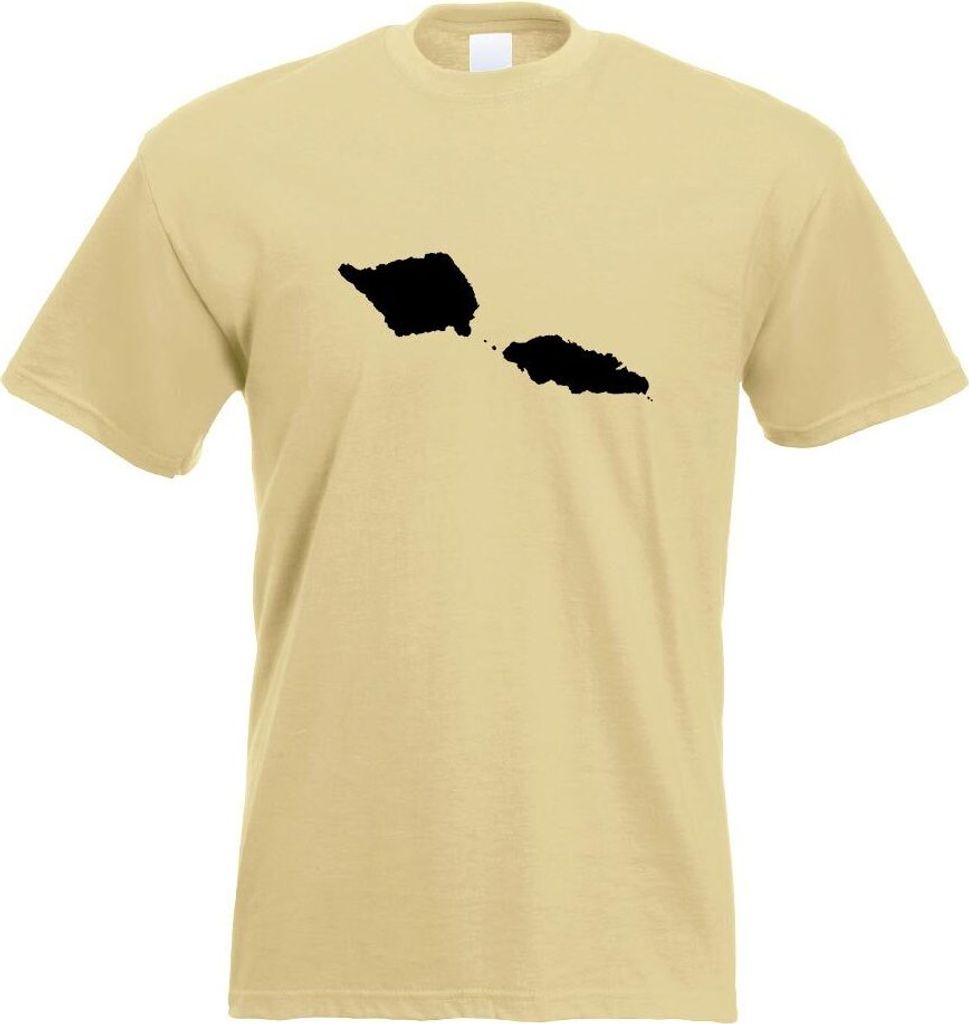 Kiwistar - T-Shirt - Khaki - Samoa Umriss Kontur Herren Funshirt Bedruckt Design Sprüche Spruch Motive - mit Motiv Bedruckt - Funshirt Design - Sp...