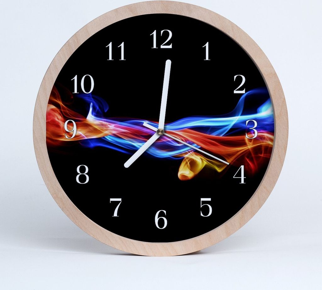 Holzuhr 20fi cm wanduhr - Abstrakte Rauch-Kunst