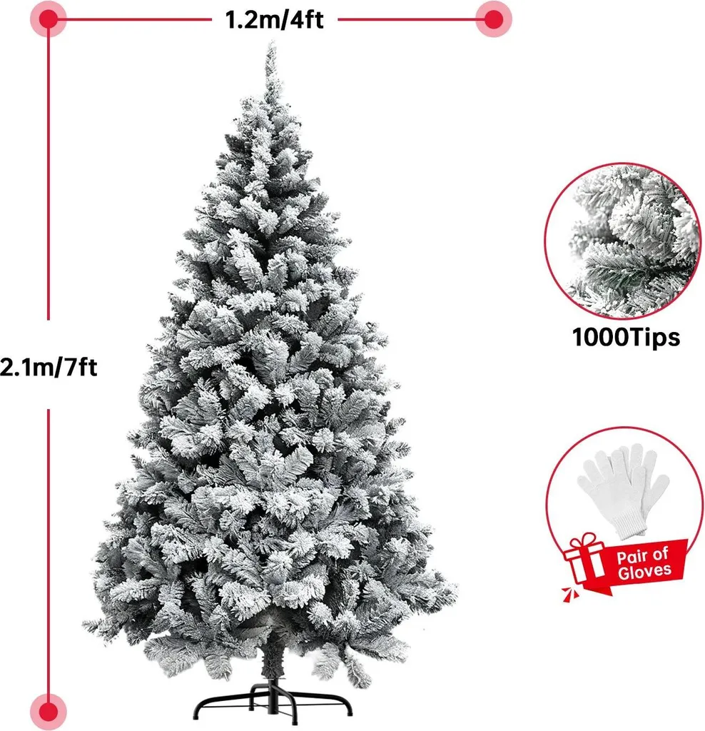 Sapin de Noël Artificiel Rouge 210 cm - Idéal pour Déco de Salon Moderne