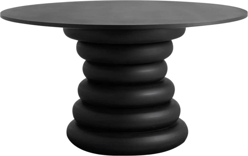 FURNLUX Esstisch Yalu Schwarz 140cm / Hauptfarbe: Schwarz / Abmessungen: 140 x 140 x 77 cm