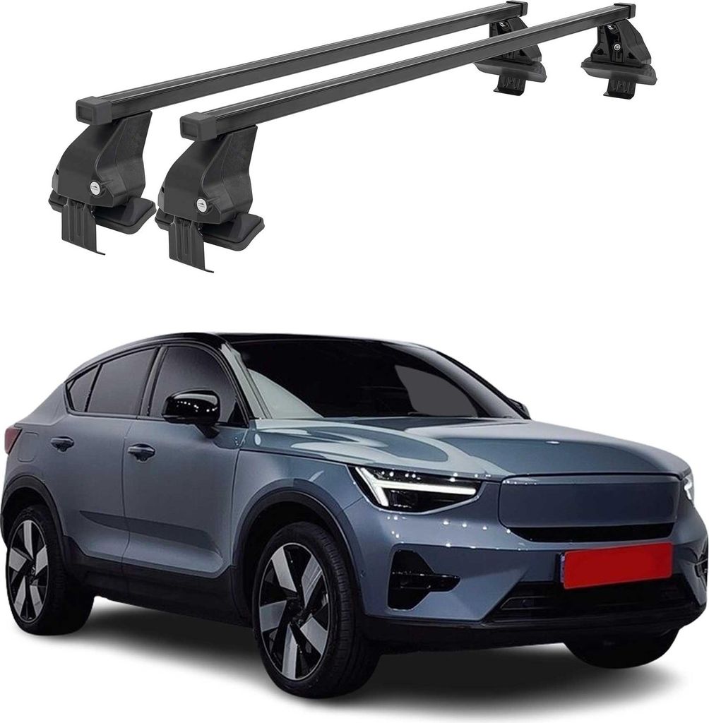 Menabo Dachträger Grundträger für Volvo C40 Recharge 2022-2025 Stahl Schwarz 2x