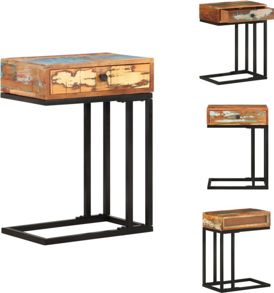 vidaXL Beistelltisch U-Form 45x30x61 cm Recyceltes Massivholz - Beistelltische