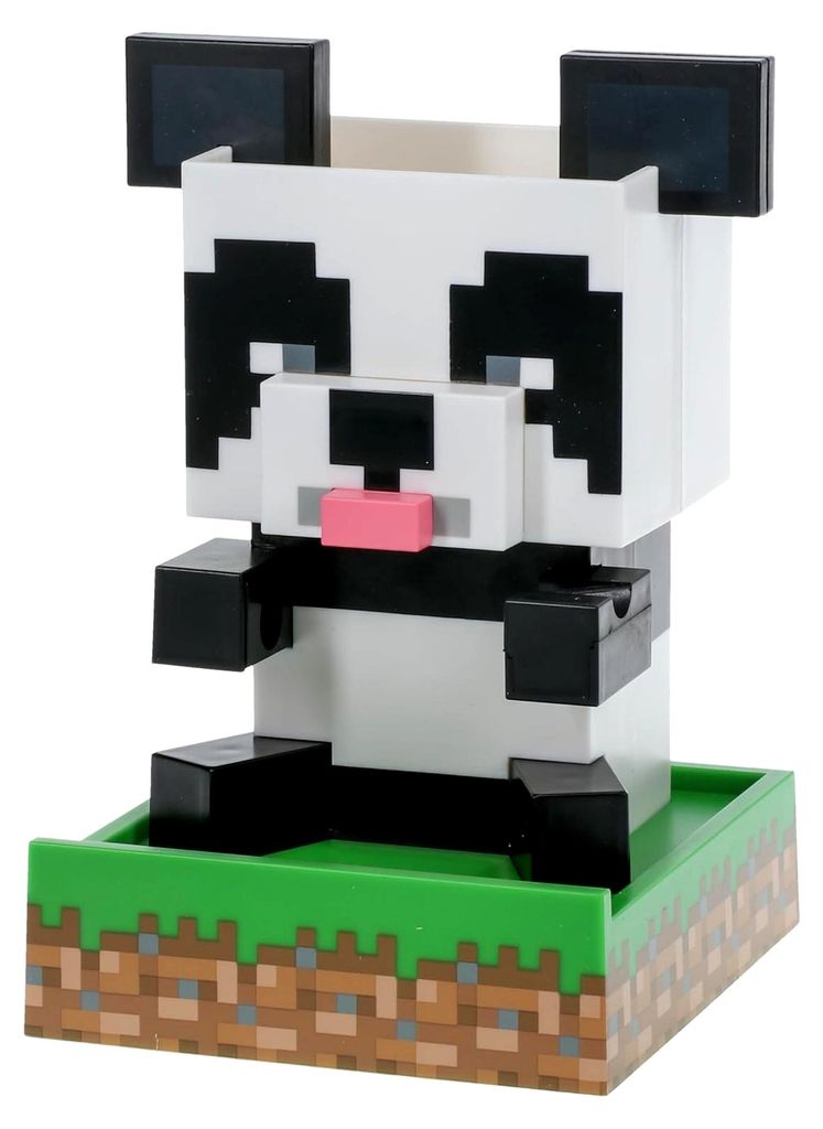 Minecraft Panda Schreibtisch-Organizer - Offizielles Schreibtischzubehör für Schrein, Stifte und Marker mit Ablageteller und Telefonständer