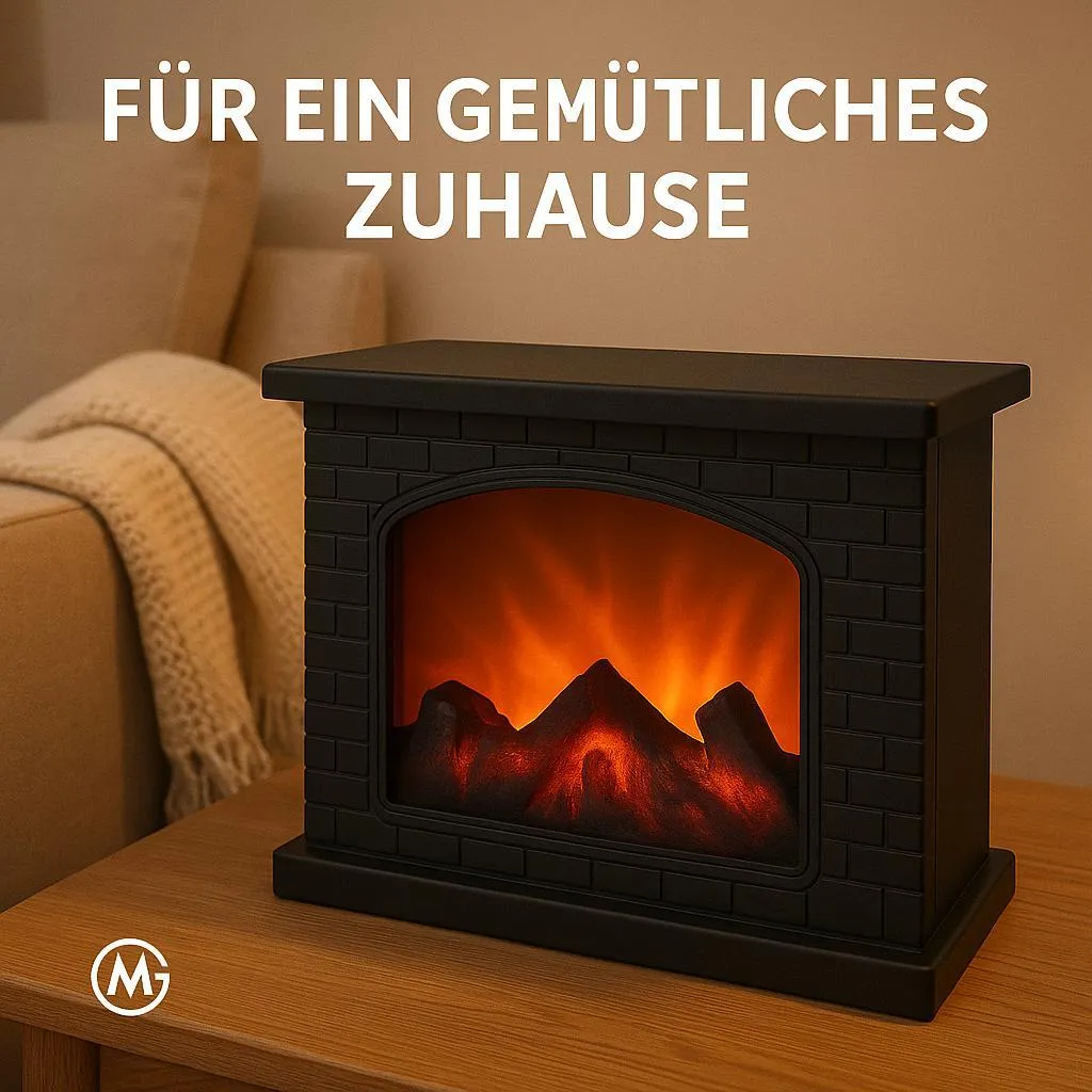 Lanterne Effet Feu de Cheminée LED Décorative pour Intérieur Noir Mat - 4