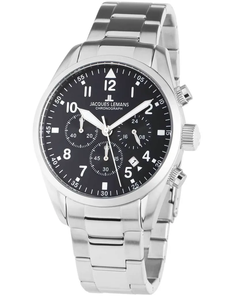 Cronografo Jacques Lemans Barcellona 42-2D Acciaio e Blu - Elegante - 3