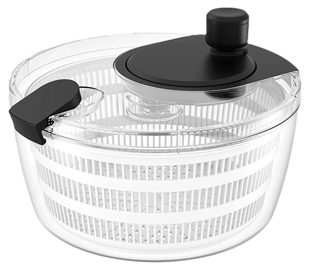 Salatschleuder, Handtrockner, große 4,2-Liter-Schüssel aus transparentem Kunststoff mit integriertem Sieb, ideal zum Trocknen von Obst und Gemüs...