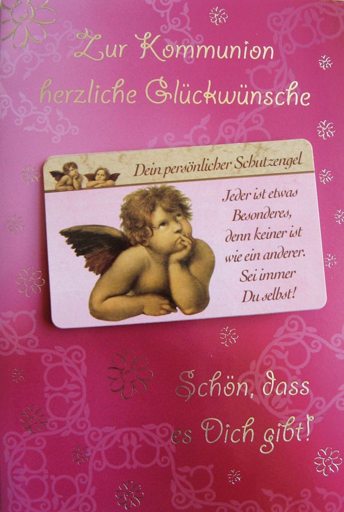 Kommunion - Glückwunschkarte im Format 11,5 x 17 cm mit Briefumschlag