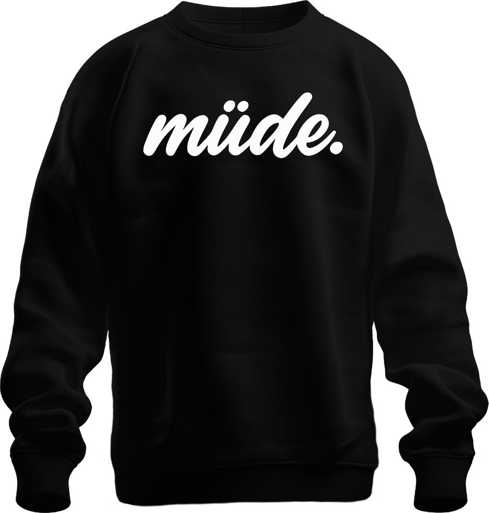 müde. Spruch Kaffeeliebe Homeoffice Schlafmütze sarkastisch mama Uni Sweatshirt Pullover, Schwarz, XXL