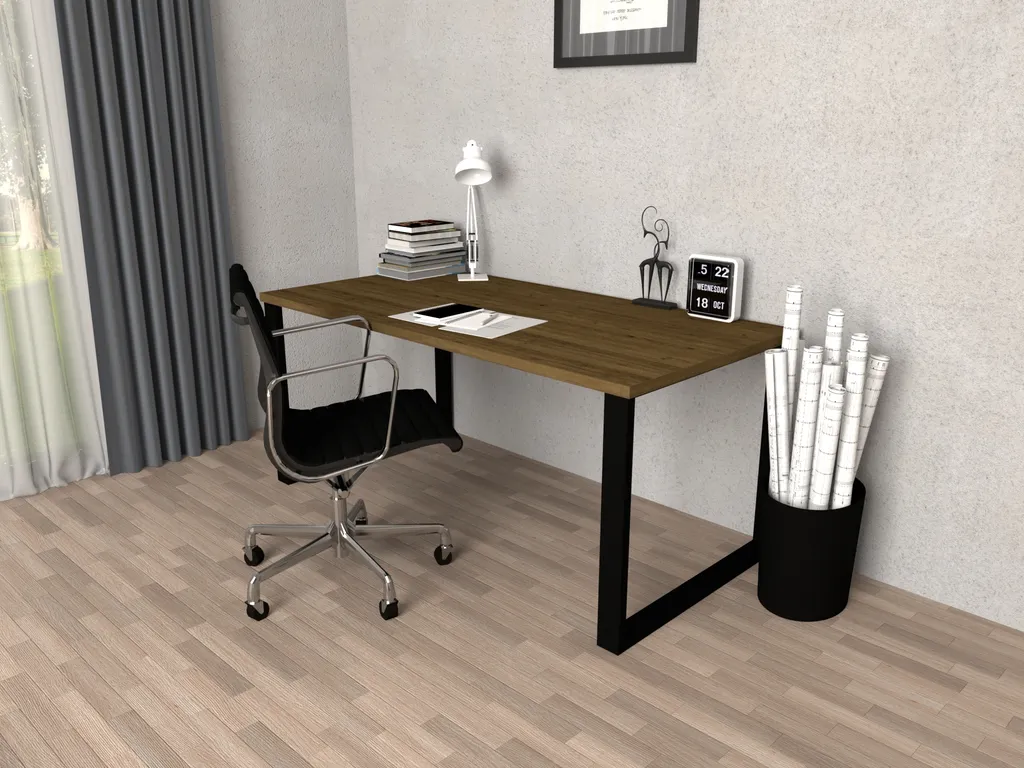 Piano Scrivania Gaming POKAR 140x70 Rovere Davos Extra Solid 25mm - 5