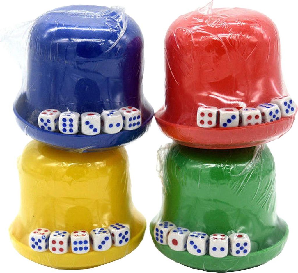 Würfelbecher-Set aus Kunststoff für Bars und Partys (Farbe zufällig)