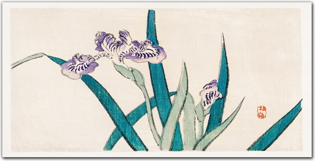 Coloray Küchenrückwand 140x70 Spritzschutz aus Glas - Asiatische Blumen Zeichnung